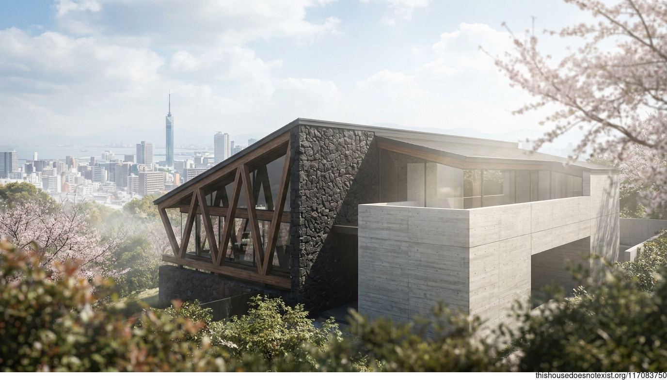 Modern Wood Stone Concrete Home