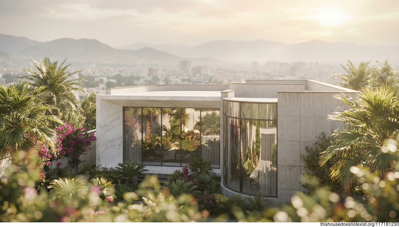 Curved Tropical Villa in Mashhad
