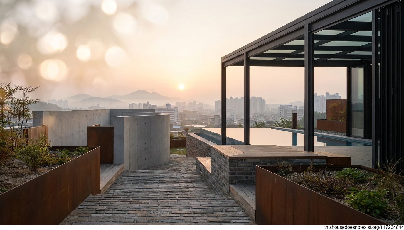 Curved Concrete Garden, Gwangju Sunrise