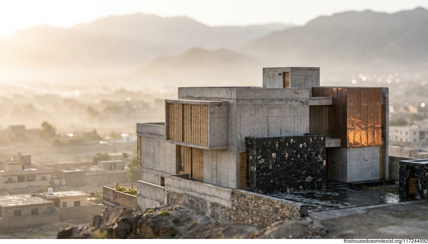 Brutalist Concrete Quetta Sunrise