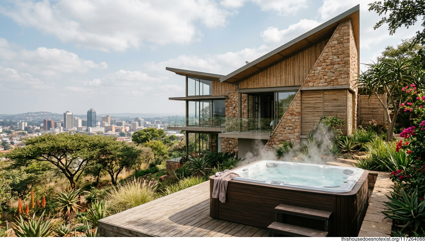 Eco-Modern Harare Triangular Sandstone Retreat