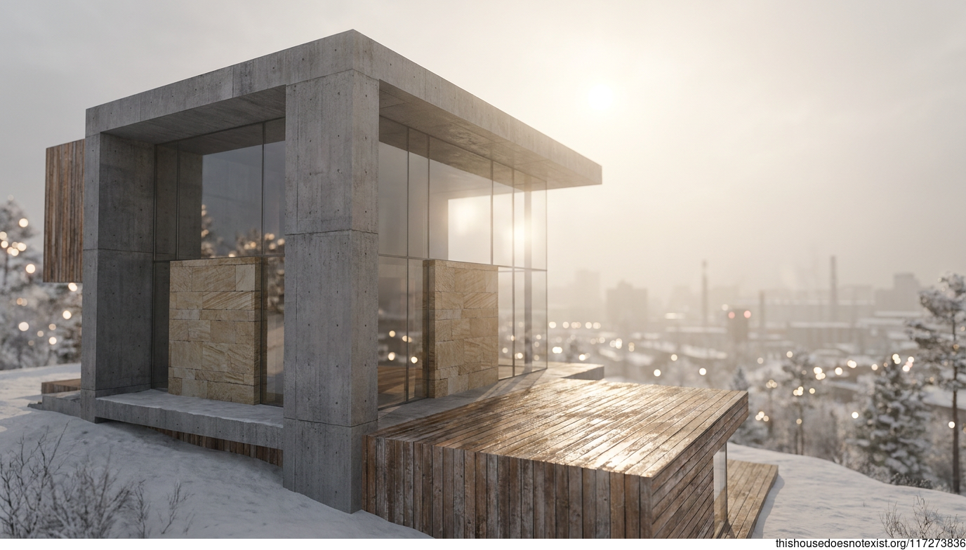 Brutalist Glass Sandstone Cedar Home
