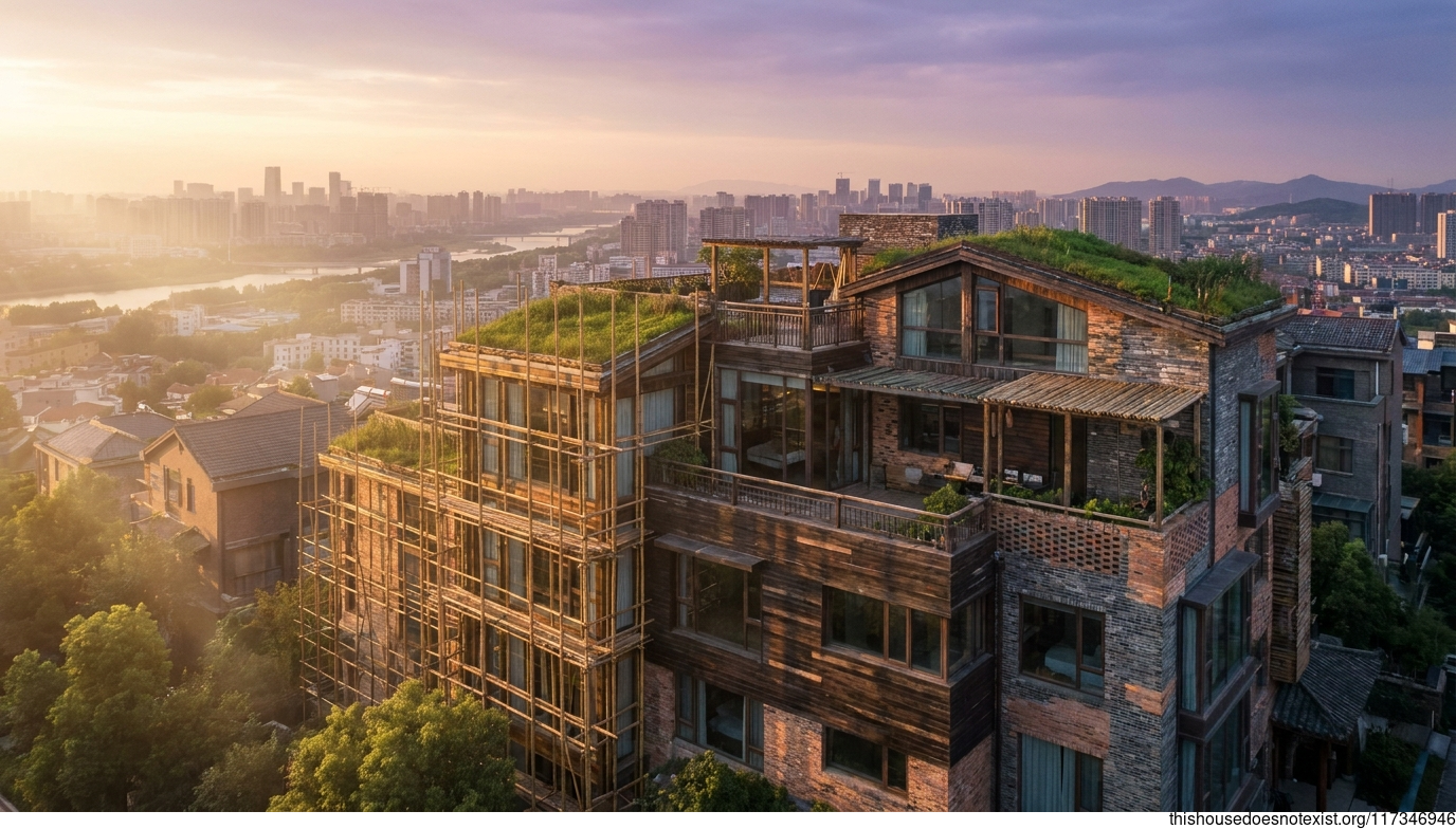 Modern Maximalist Sunset House Linyi