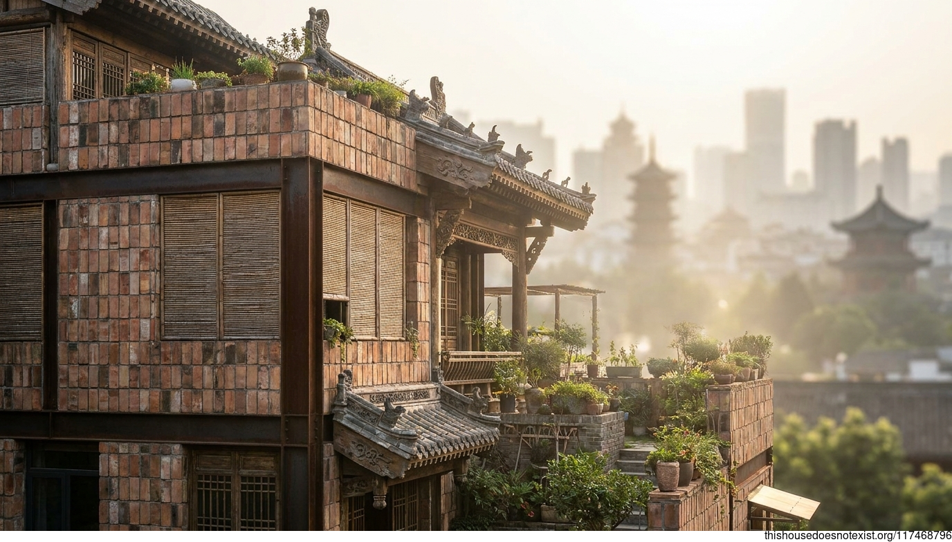 Rectangular Terracotta Maximalist in Tengzhou Daylight