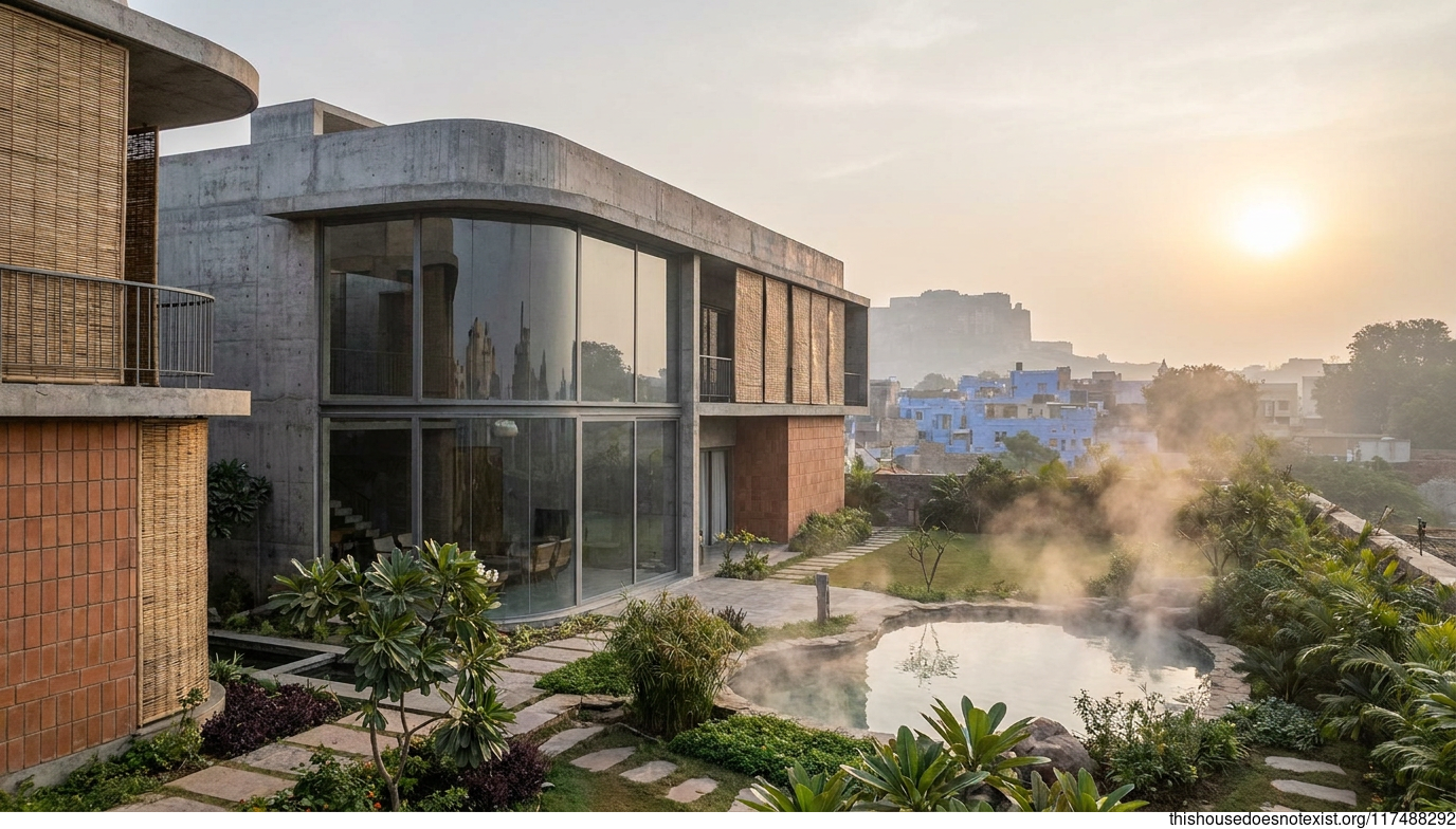 Curved Glass & Terracotta Springs