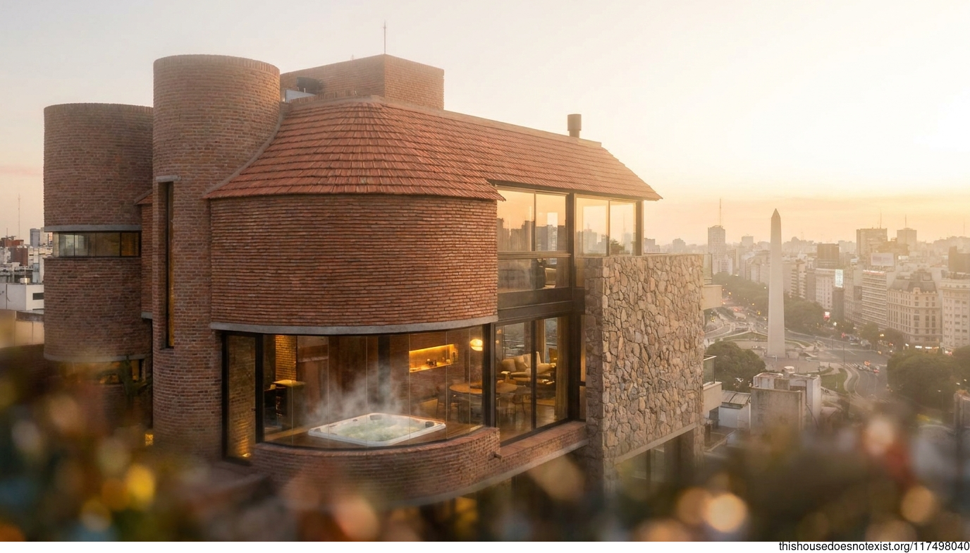 Modern Circular Brick Retreat, Buenos Aires