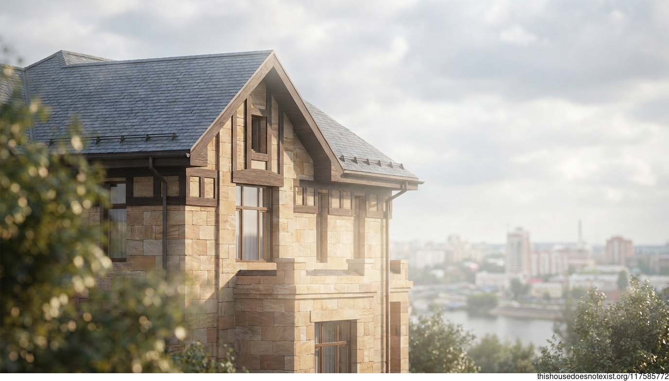 Rectangular Sandstone House in Omsk Daylight