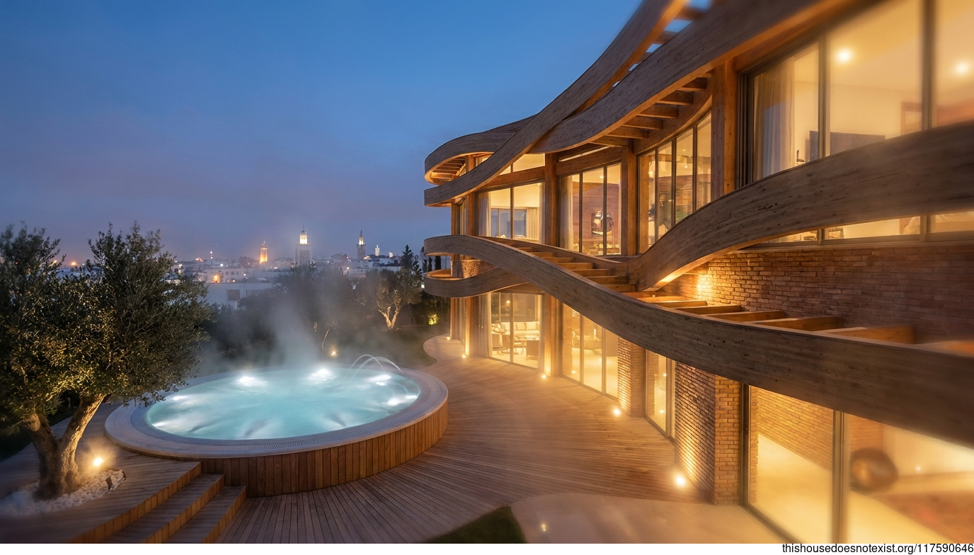 Tunisian Modern Night Curved Retreat