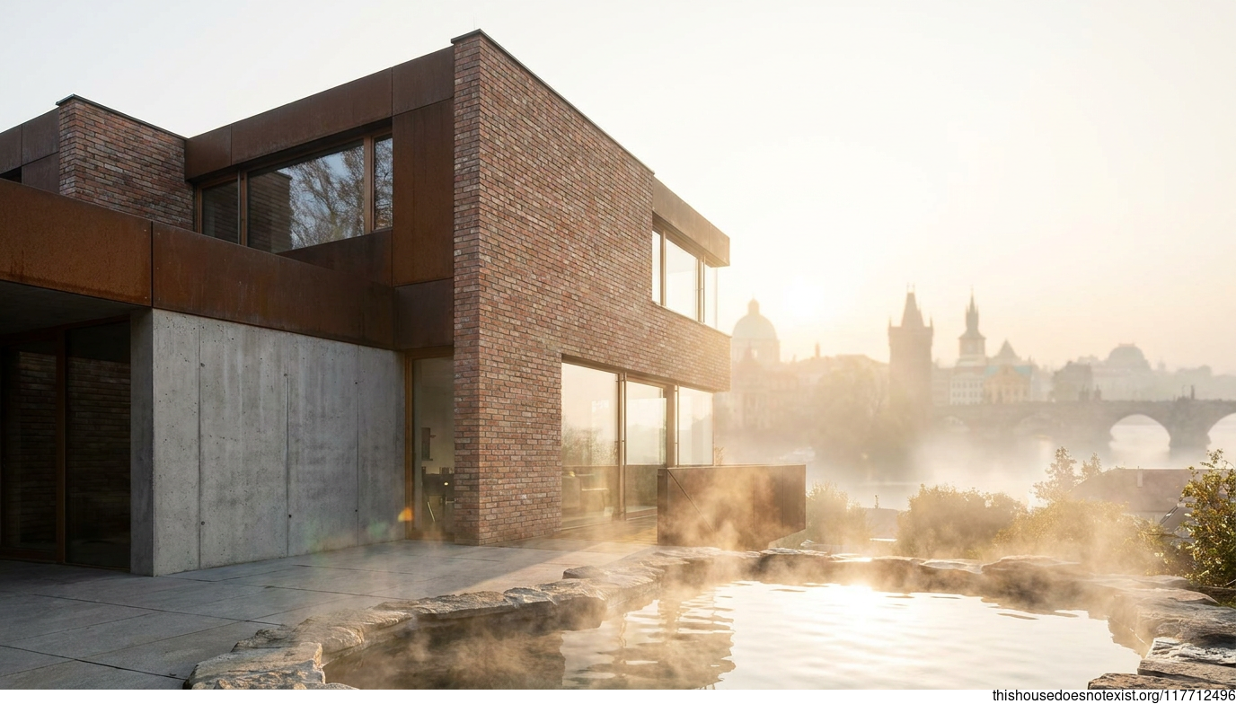 Polished Mid-Century Brick Modern