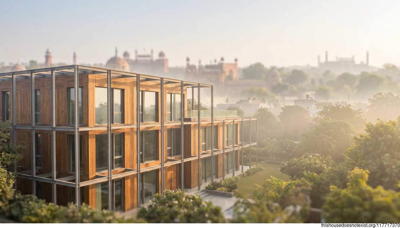 Modern Delhi Deco in Steel and Cedar