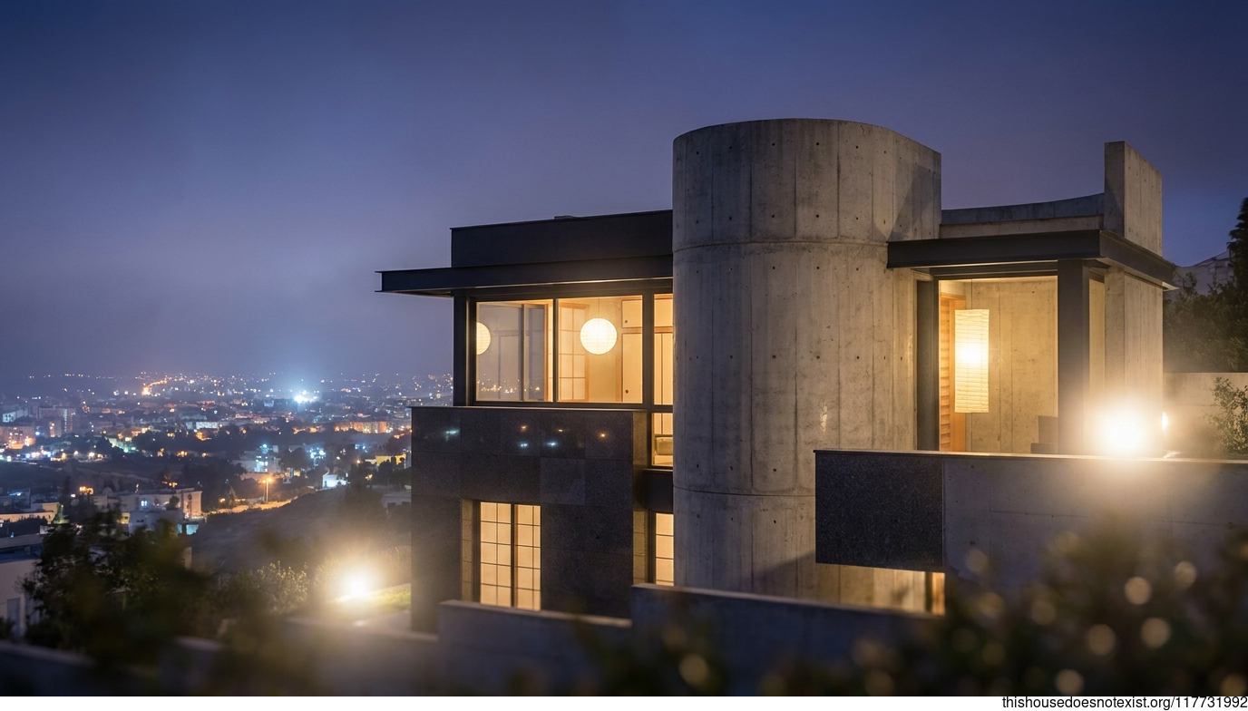 Curved Concrete in Tunis Night