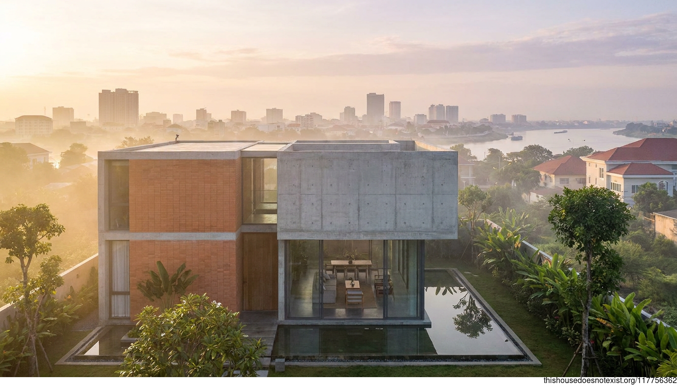 Modern Minimalist Concrete Home in Phnom Penh