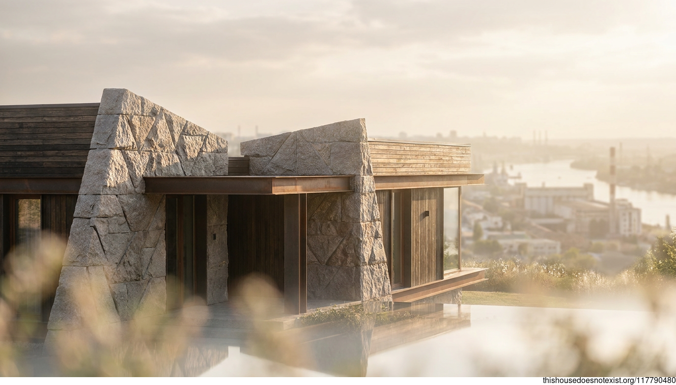 Triangular Granite Modern House in Rostov-on-Don