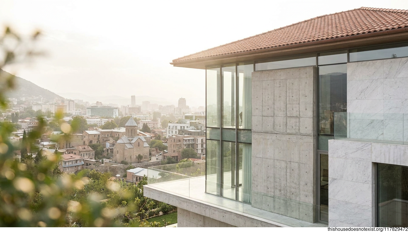 Modern Mediterranean Concrete in Tbilisi Daylight