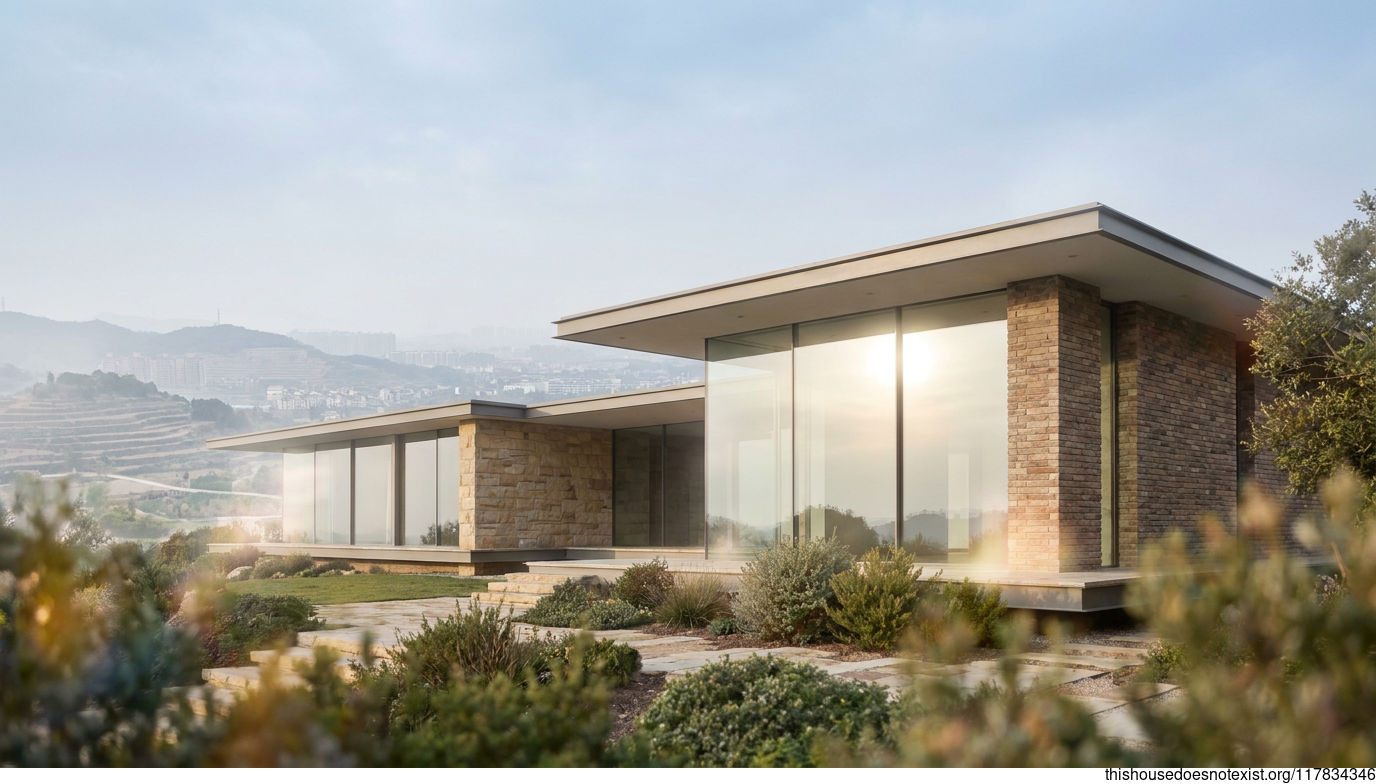 Mid-Century Glass Brick Home, Cixi