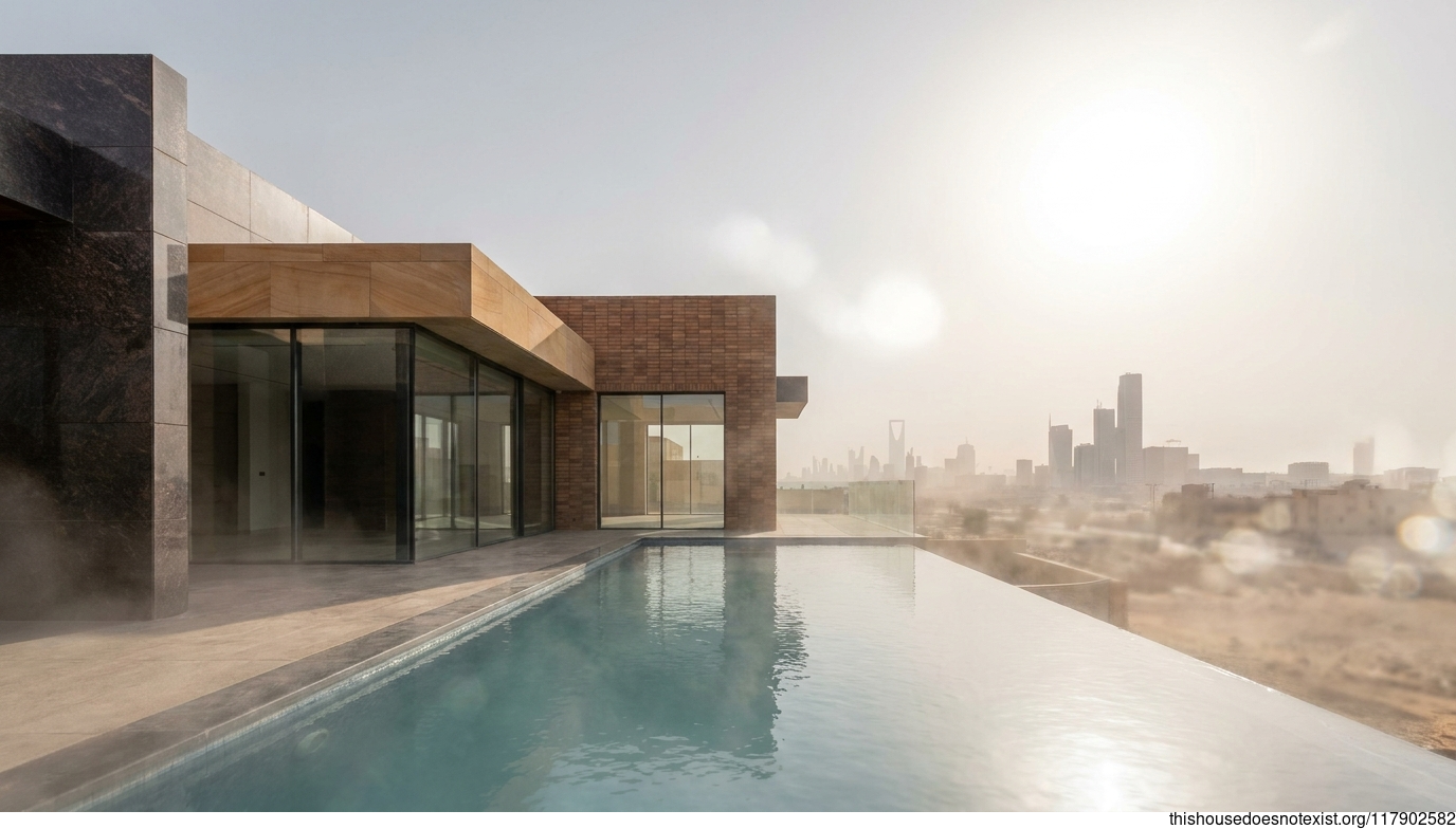 Riyadh Industrial Minimalist Granite Villa