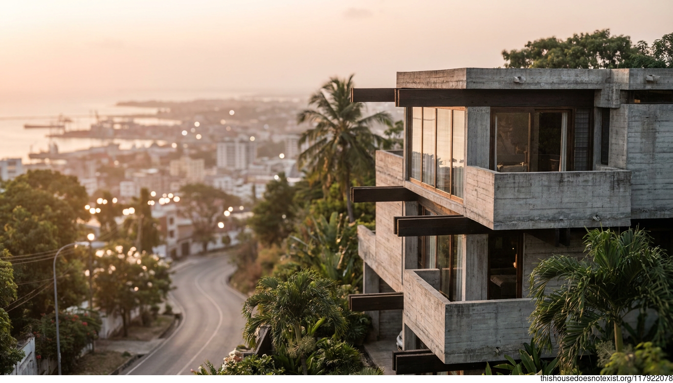 Brutalist Concrete House, Dar es Salaam Daylight