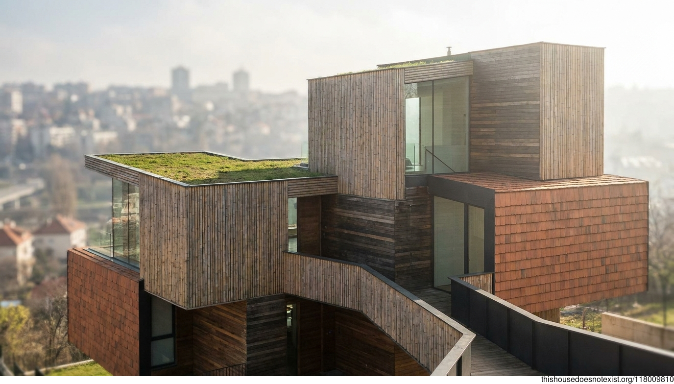 Futuristic Rectangular Terracotta Home
