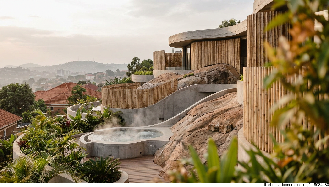 Futuristic Bamboo Jacuzzi Daylight