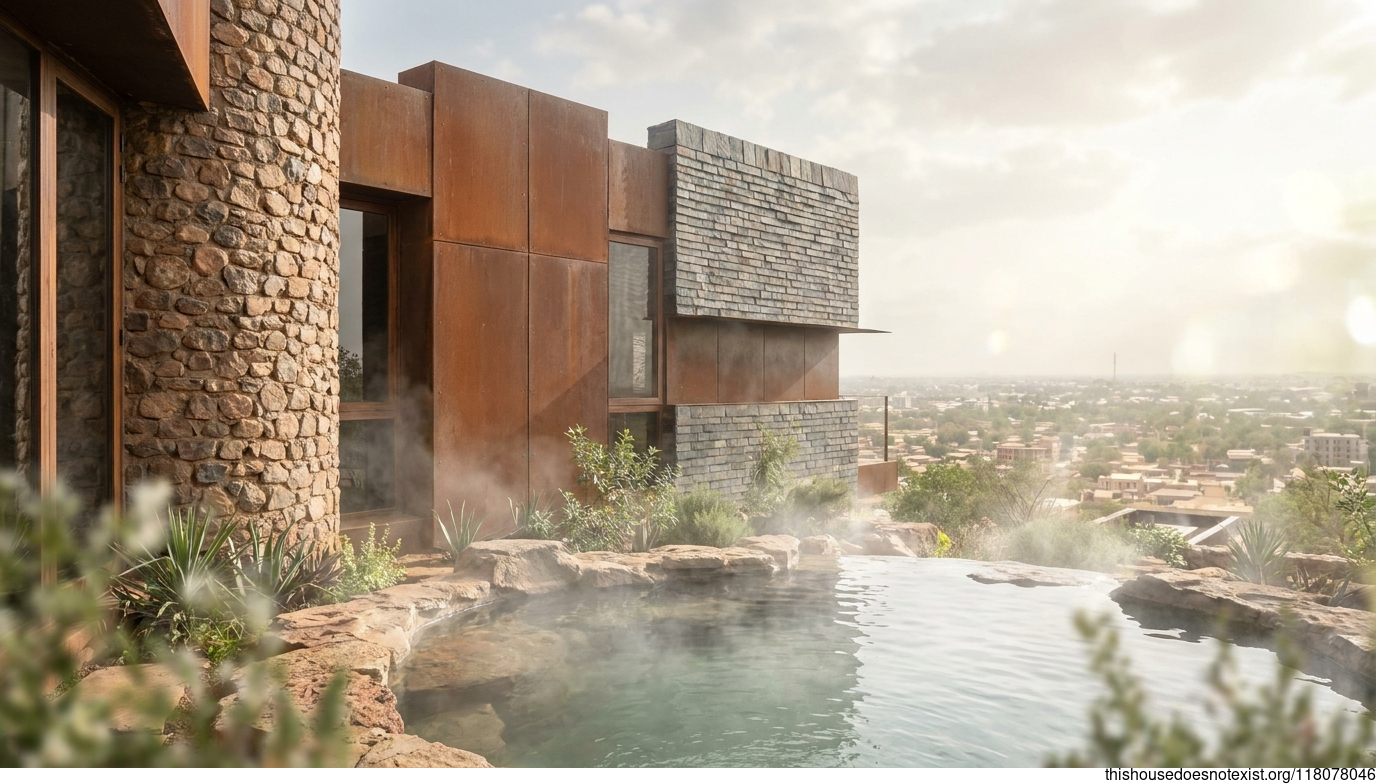 Circular Stone, Corten & Slate Oasis