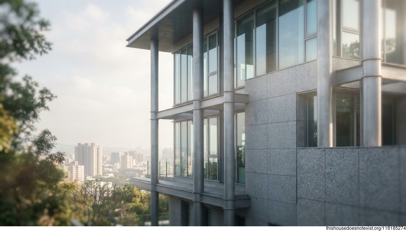 Circular Steel Granite Daylight Residence