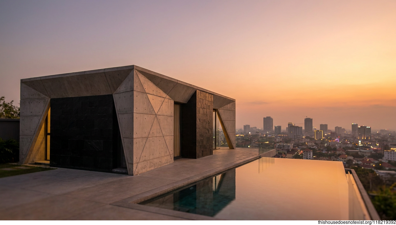 Triangular Concrete Sunset Minimalism