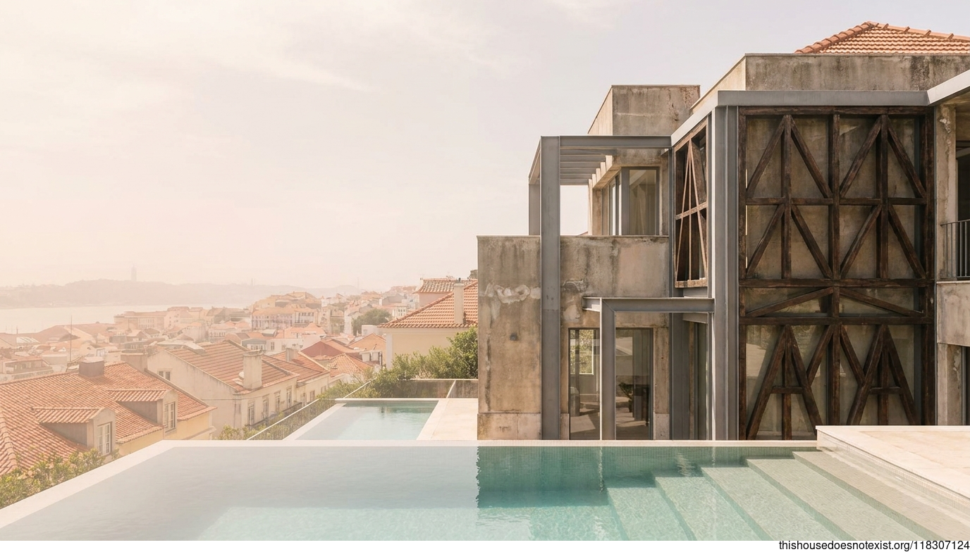 Triangular Deco Infinity Pool Lisbon