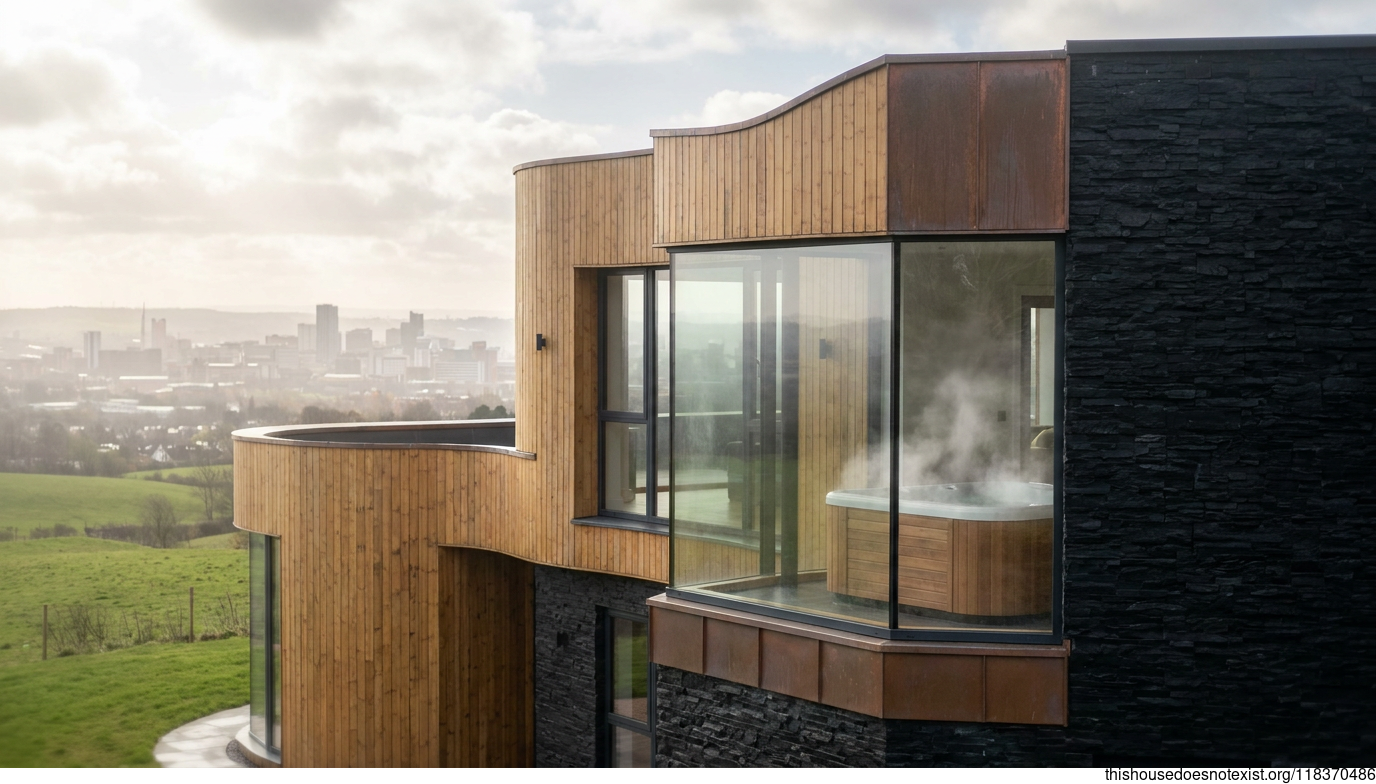 Curved Copper & Bamboo Eco-House, Leeds Daylight