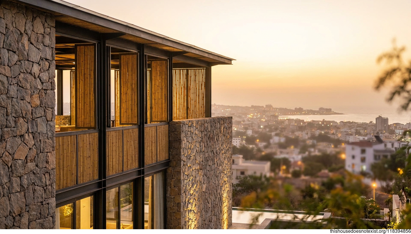 Polished Stone, Steel, Bamboo Sunset