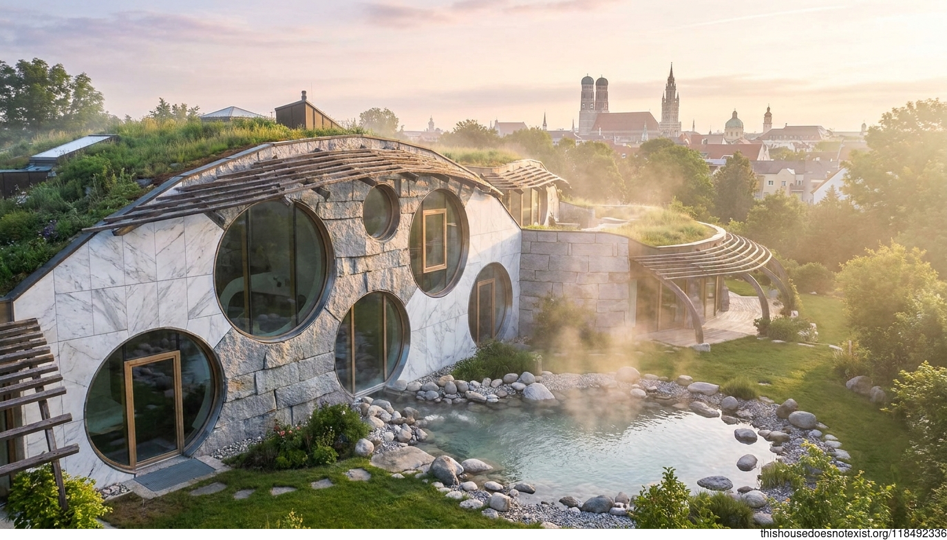 Sustainable Maximalist Marble Sunrise House