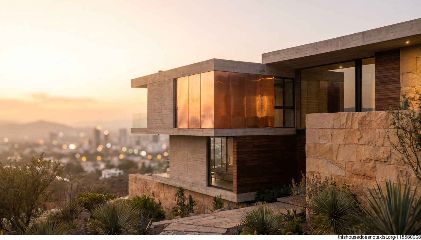 Brutalist Copper Sunset