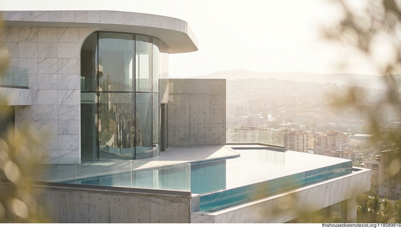 Futuristic Circular Glass Villa in Gaziantep