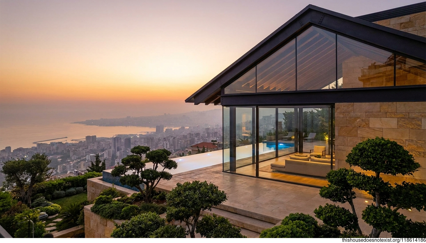 Beirut Triangular Glass Sunset House
