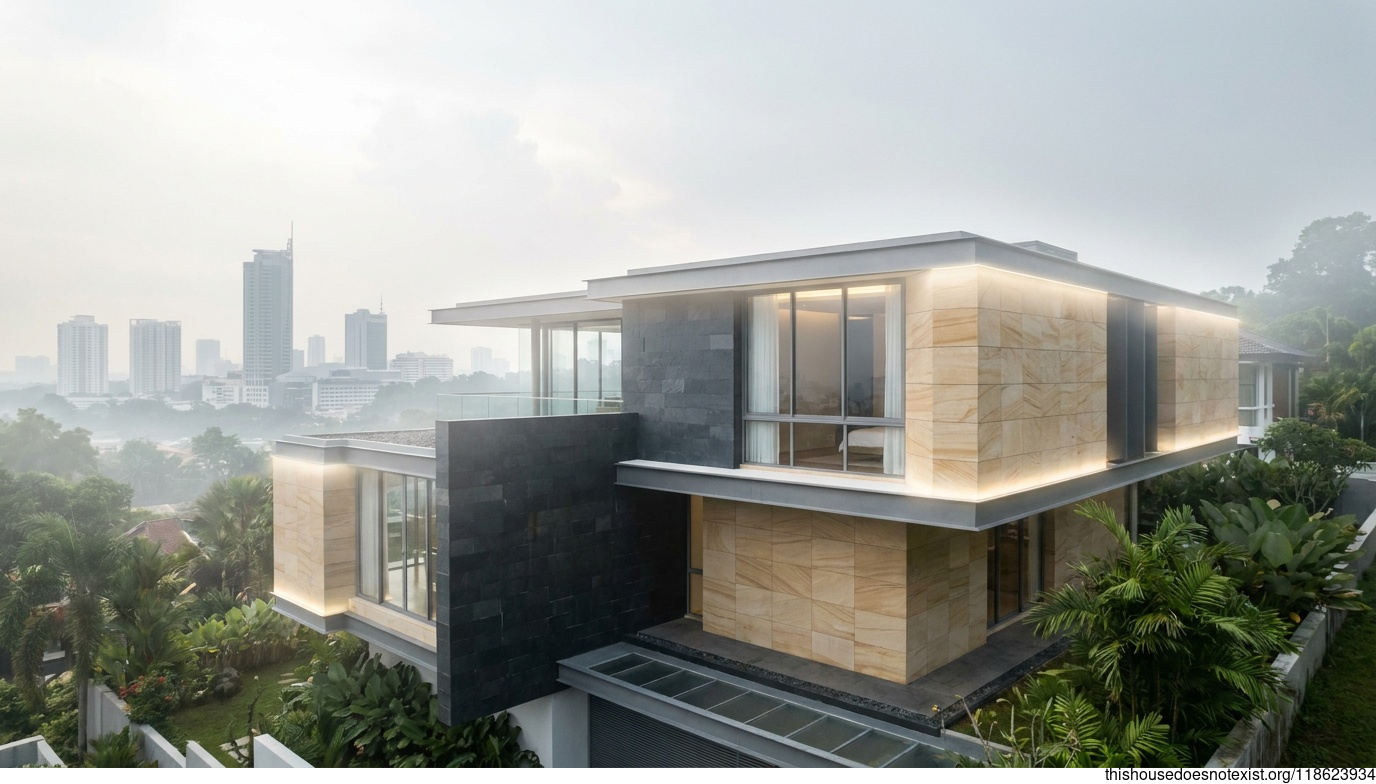 Futuristic Sandstone Steel Home Johor Bahru
