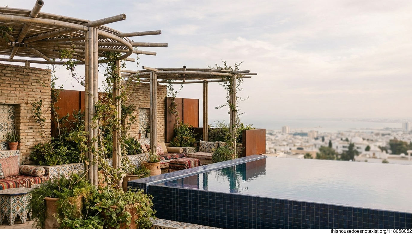 Mediterranean Maximalist Garden at Noon