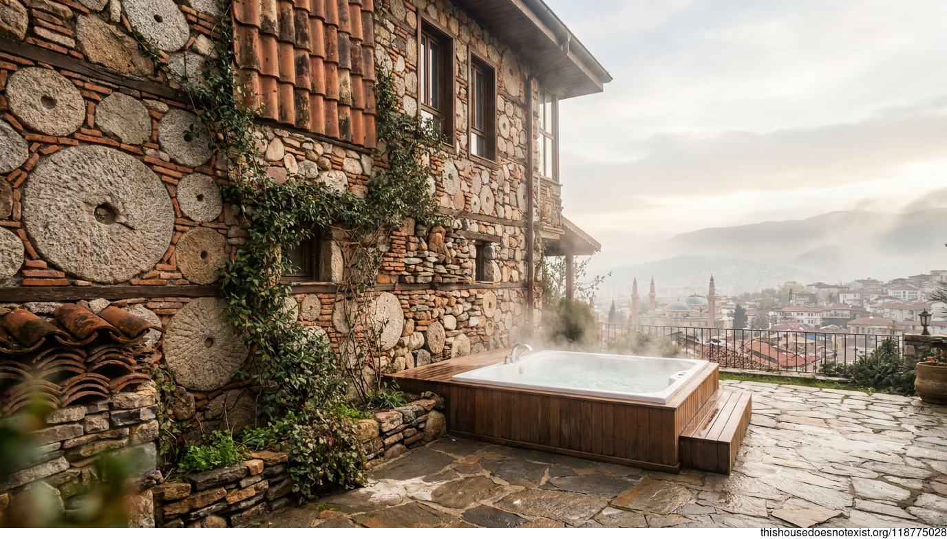 Circular Granite Terrace Retreat