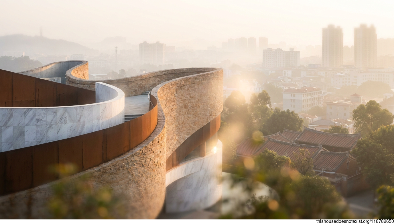 Mediterranean Curves in Corten Stone