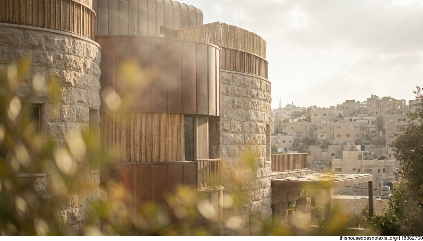 Curved Copper Granite Amman Home