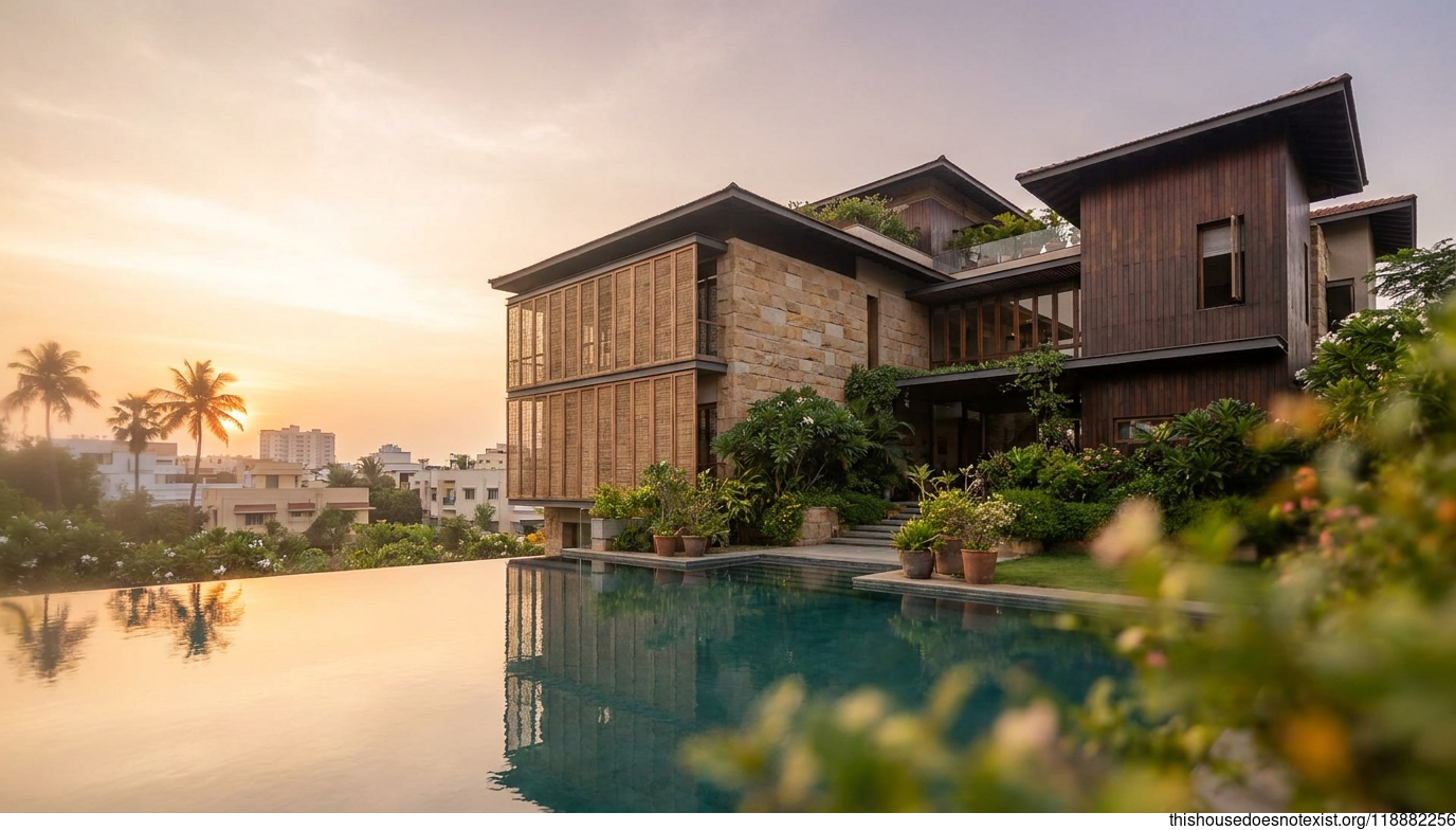 Modern Japanese Maximalist Sunset Residence