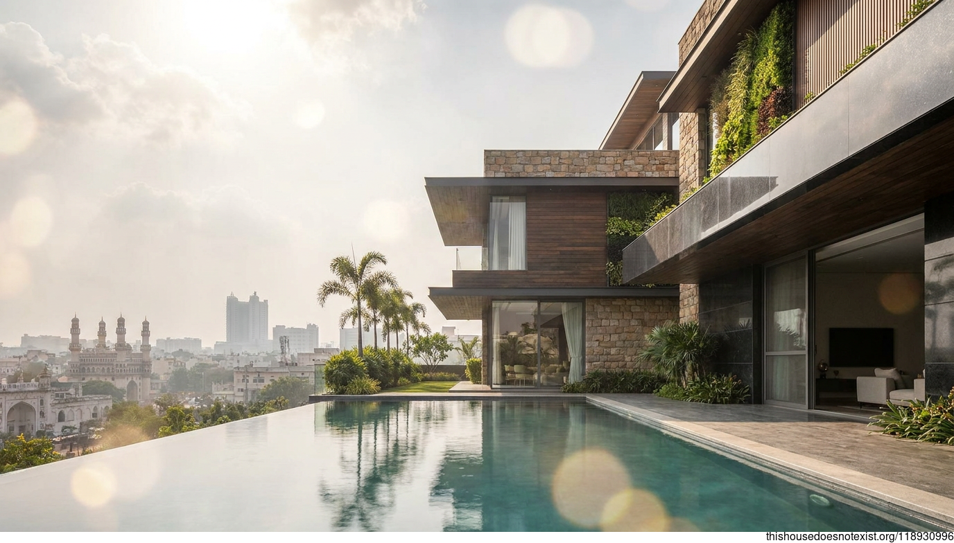 Hyderabad Maximalist Futuristic Stone Villa