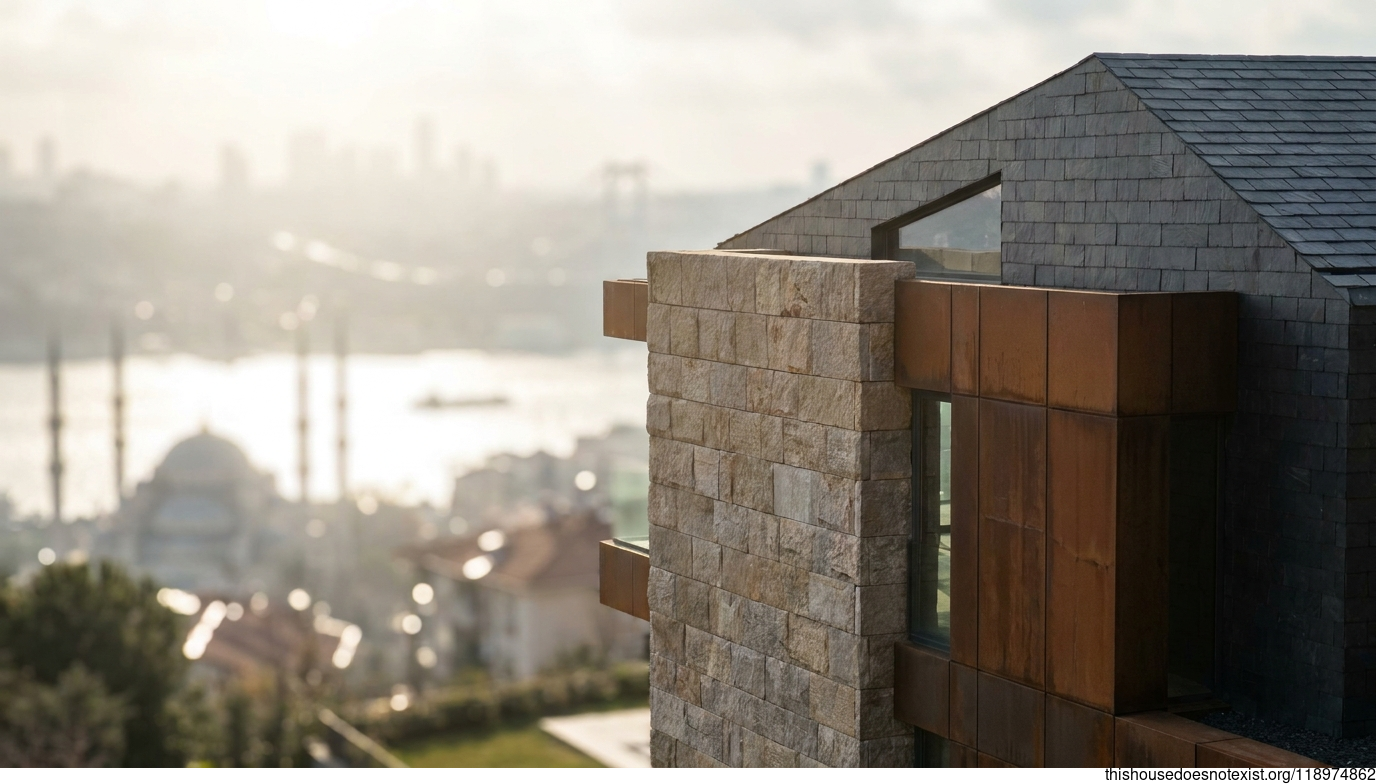 Rectangular Stone Corten Modern Istanbul