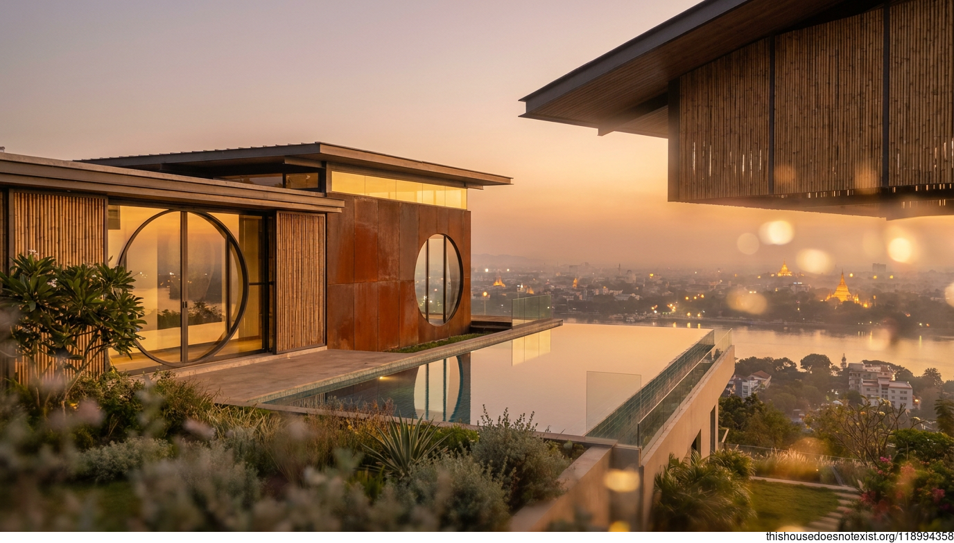 Circular Corten Sunset in Mandalay