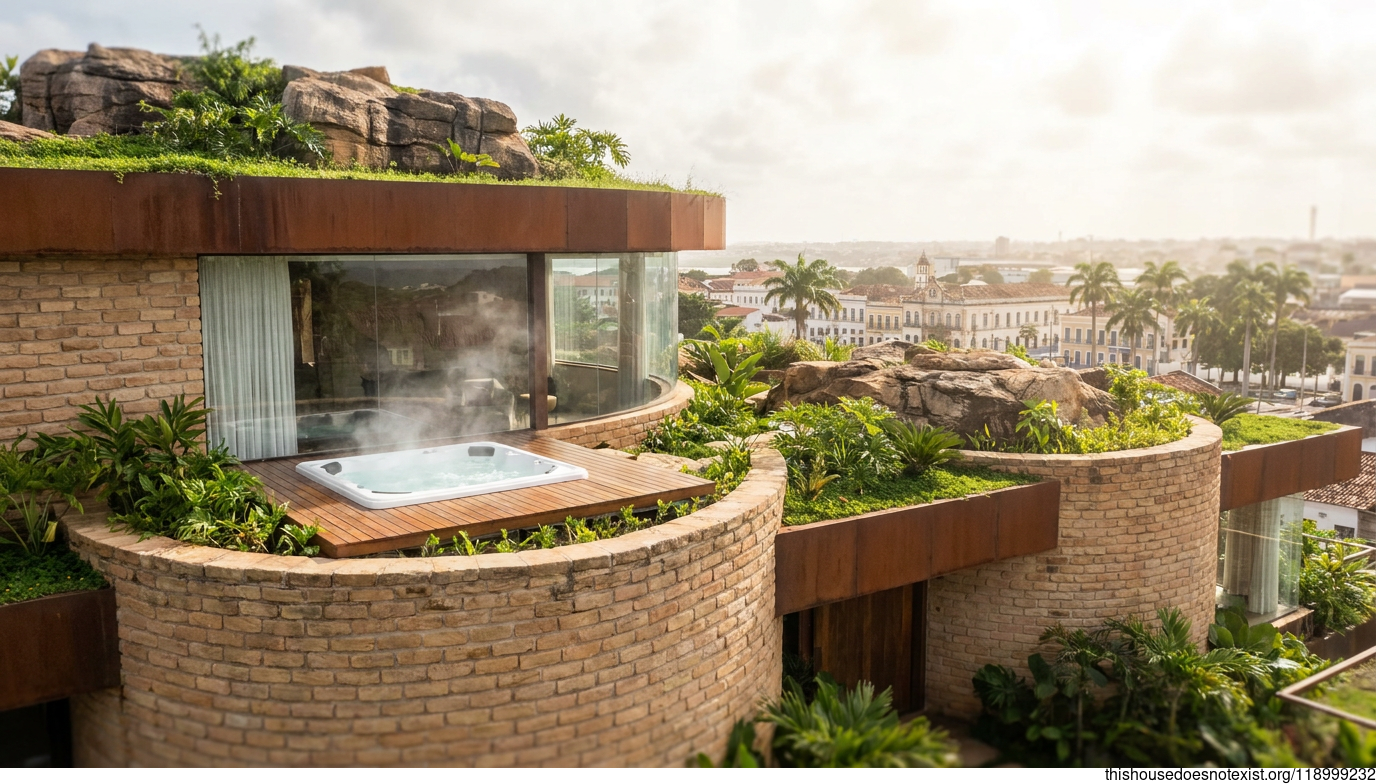 Eco-Maximalist Sandstone Circle House
