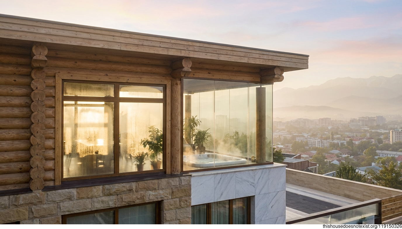 Circular Cedar Eco-Haven, Dushanbe Sunrise