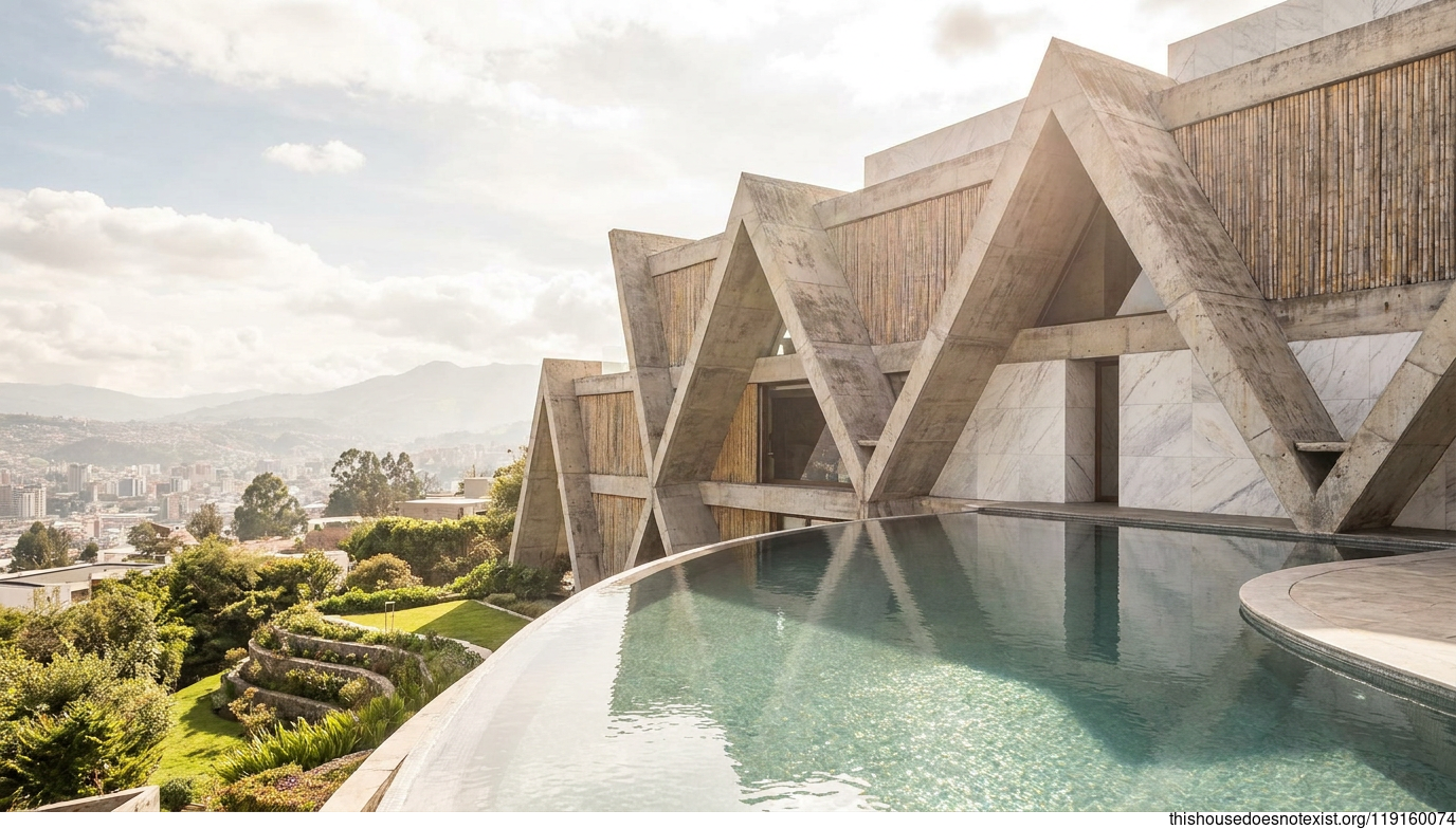 Brutalist Maximalist Concrete House, Quito