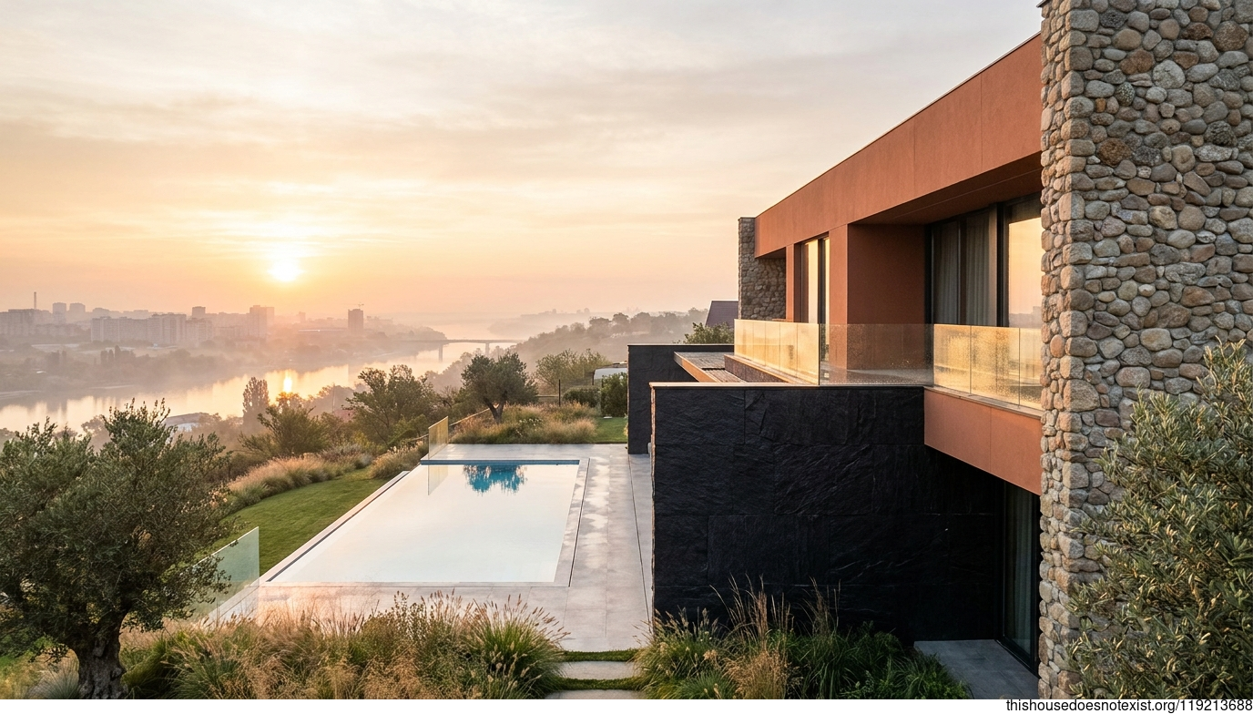 Modern Stone Terrace Overlooking Rostov Sunrise