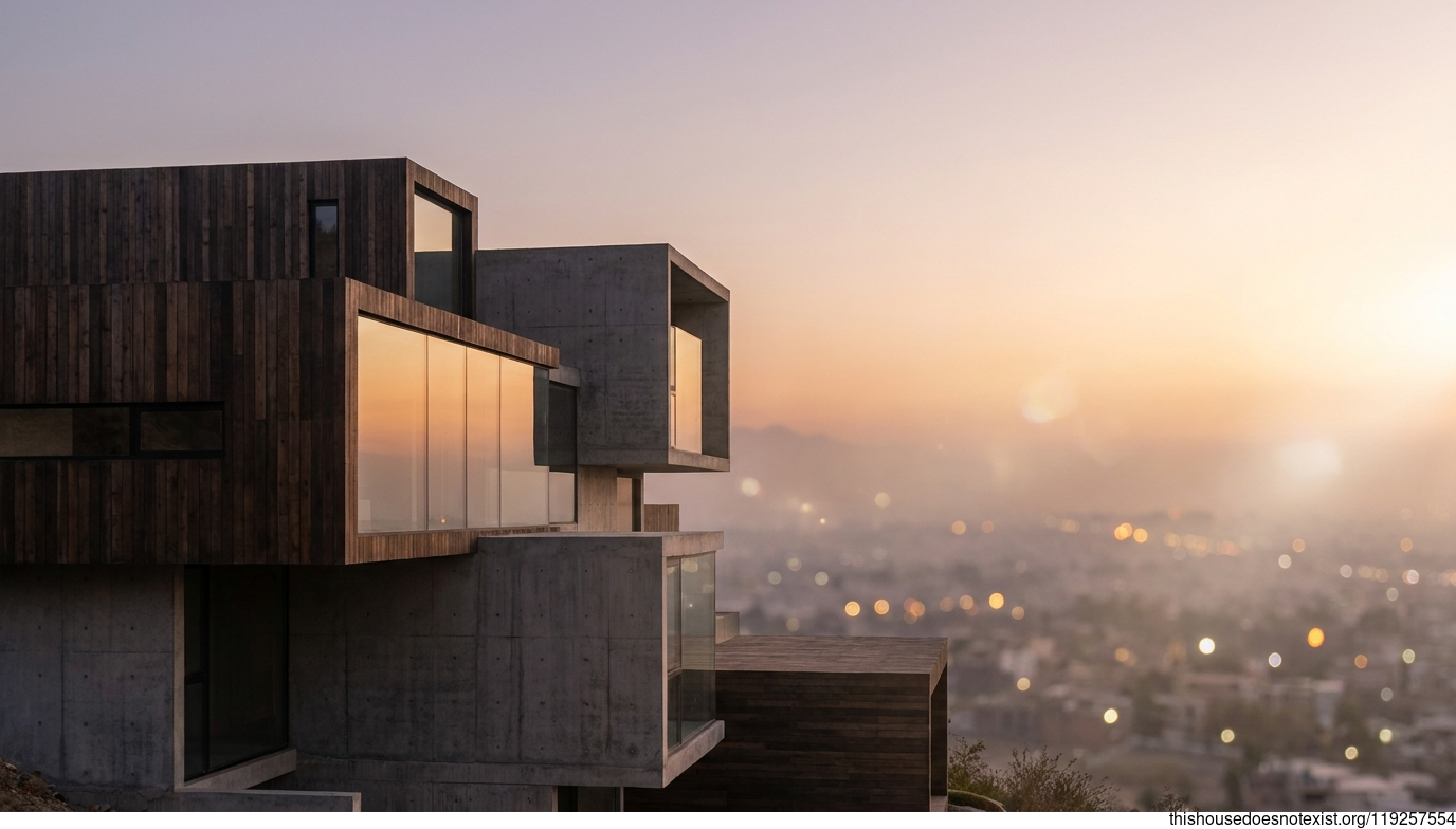 Futuristic Minimalist Cedar Concrete House Peshawar Sunrise