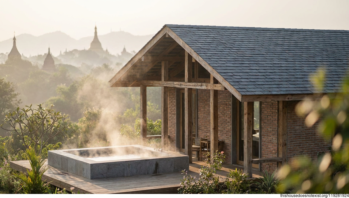 Circular Timber Brick Slate Retreat