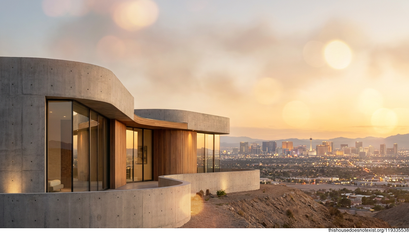 Curved Concrete Sunset Home