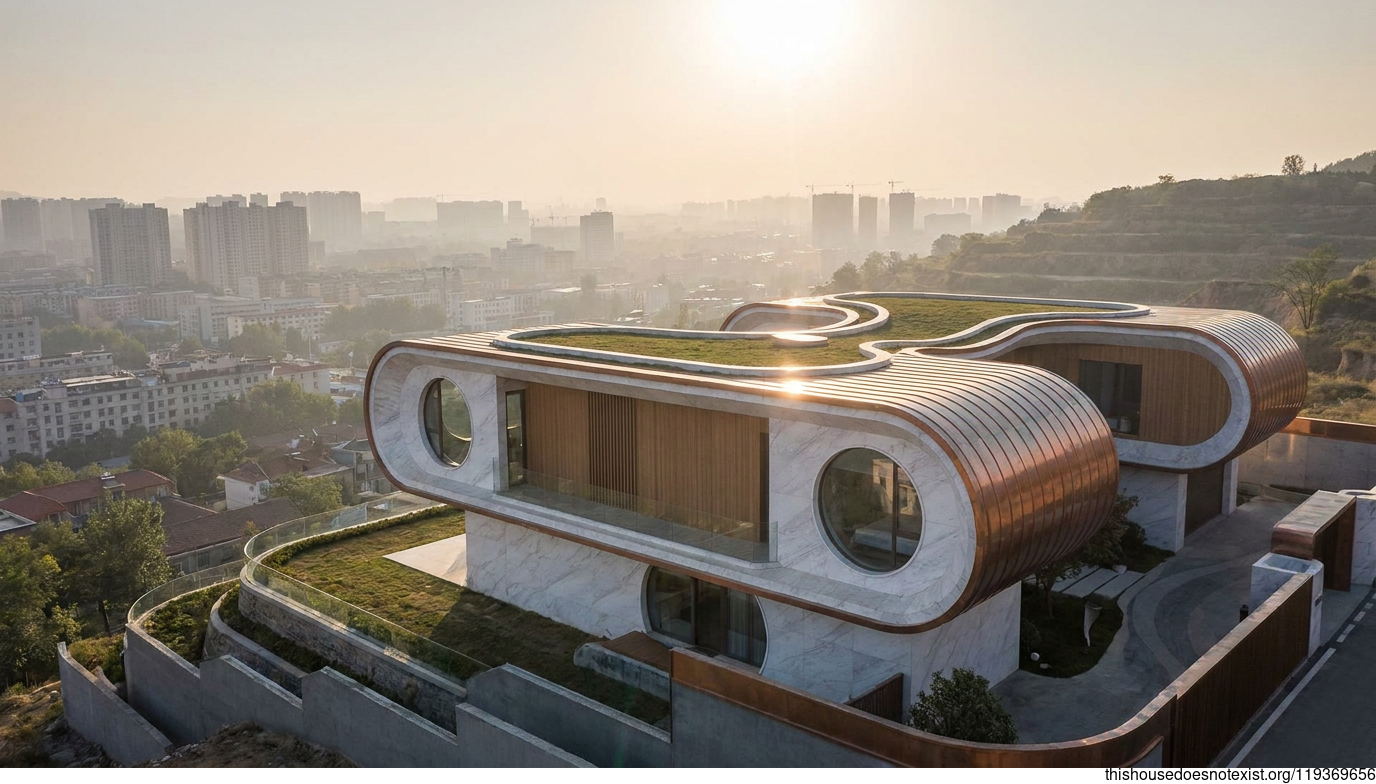 Circular Marble Futuristic Home in Anyang